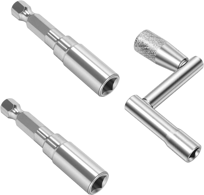 Drum Key Set – 3-Pack, Drill Bit Drum Key x2 & Crank Handle Drum Key x1, Musical Instrument Accessory for Marching Drums, Screw Snare and Metal Wrench Cymbal image 1