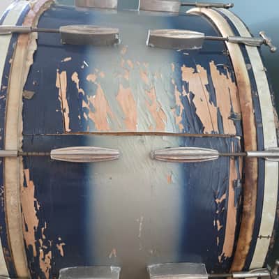 1938-1940 Slingerland Radio King 5-Piece Trap Set – 29" Bass – Original Blue & Silver Duco – Complete w/ Epic Pedal image 7