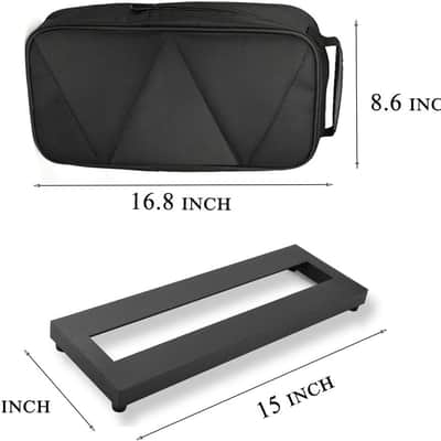 Pedal Board for Guitar Bass Effects Pedal Small Mini Pedalboard with Carry Bag, 2PCS Pedal Board Tape 15 x 5 inch image 2