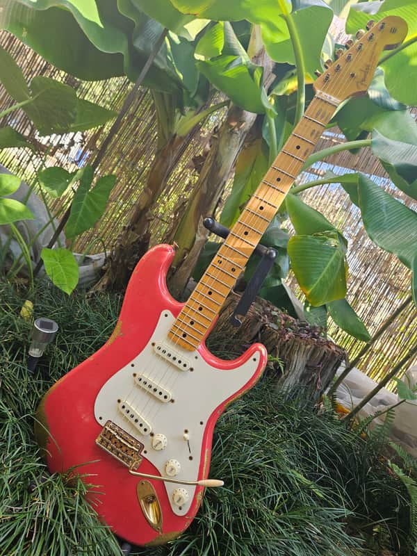 Fender Limited Edition Wildwood 10 Custom Shop 1957 Stratocaster 2017 - Faded Fiesta Red over Gold Sparkle image 1