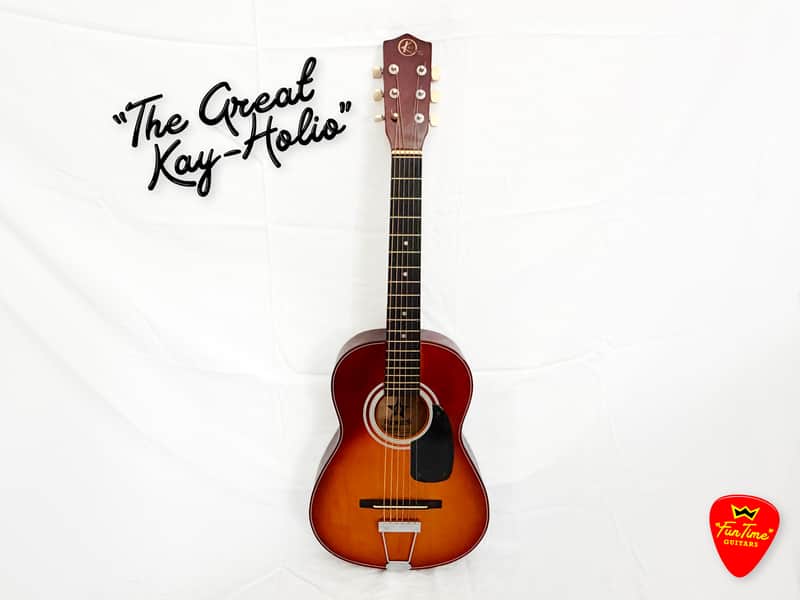 1970s Kay K-72S Starter Series Parlor Guitar Sunburst – Perfect Traveler image 1