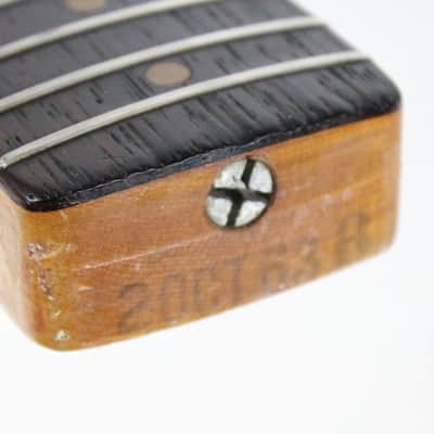 RARE 1963 Vintage Fender Stratocaster Neck Maple Brazilian Rosewood Clay Inlays Strat USA 1960s L-Series Pre-CBS image 8