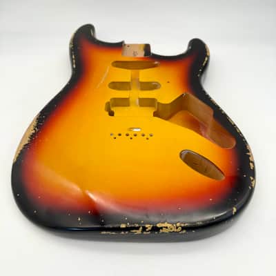 MJT Stratocaster Body Alder Relic Nitro 3-Tone Sunburst mjt6663 image 5