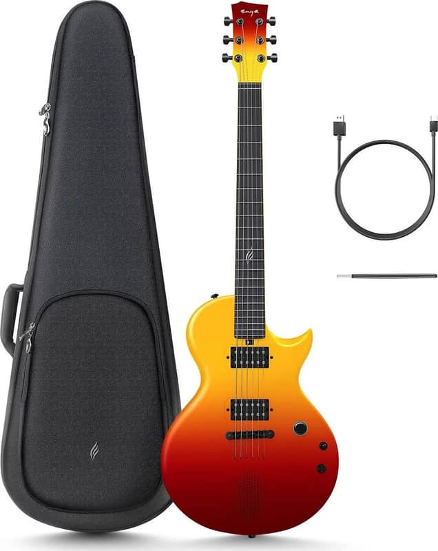 Nova Go Sonic: Carbon Fiber Smart Electric Guitar in Red Finish image 1