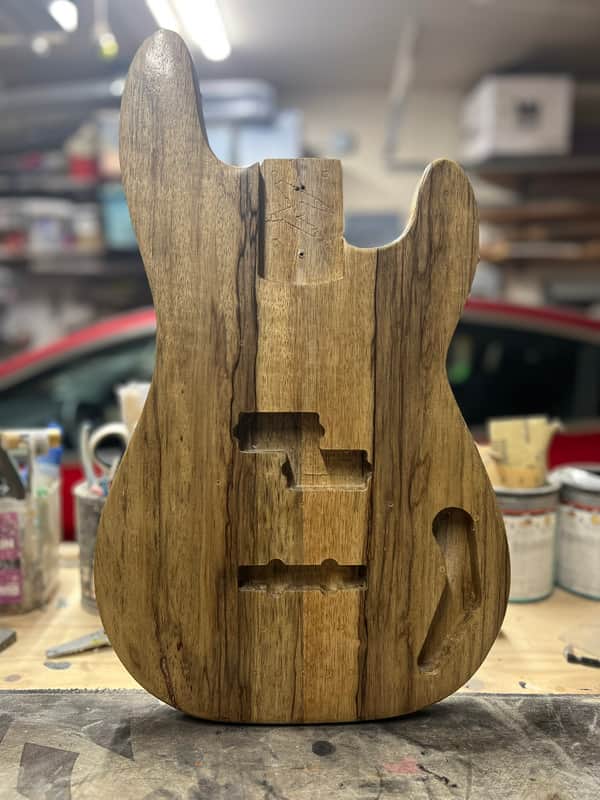 Madlad Instruments Exotic Finished Black Limba PJ-Route Precision Bass PBass Body (sourced and made with pride in north Texas) - Semi-Gloss Poly Finish image 1