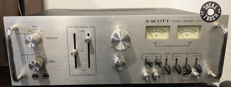H. H. Scott Model A-437 Stereo Integrated Amplifier W/ Pre-outs Vintage 1977 Silverface image 1