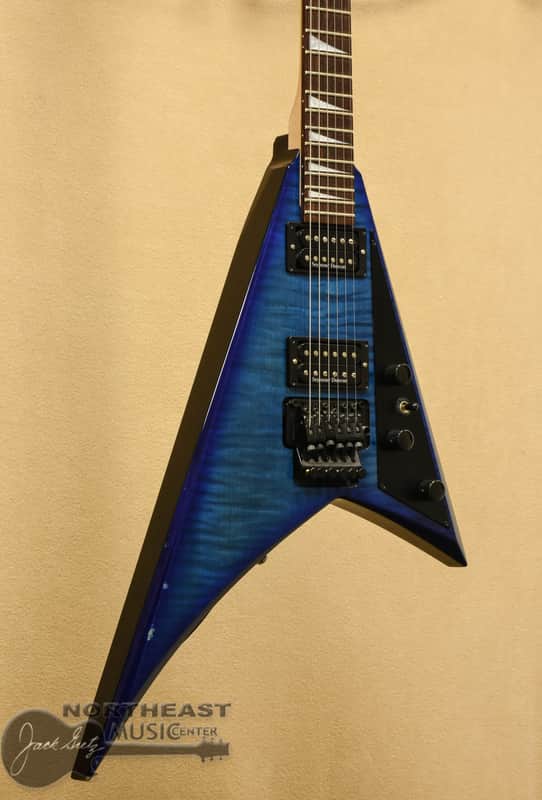 Jackson Randy Rhodes Flying V - Transparent Blue (Used) | Reverb
