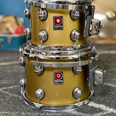 Premier Genista 10/12/14/22 Drum Kit Gold Lacquer - 1998 image 10