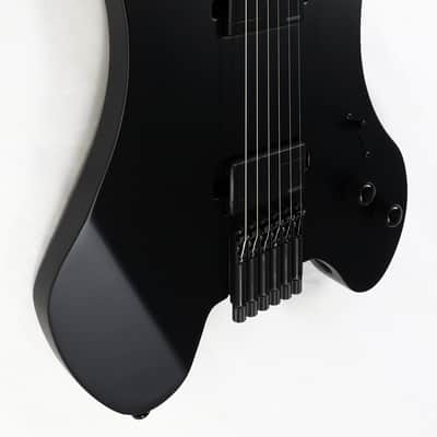 Agile Headless 6 String Baritone Electric Guitar GEODESIC PRO 630 RL MOD Flat Black image 11