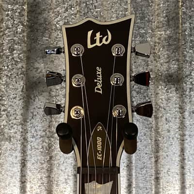 ESP LTD EC-1000 ET Evertune Bold Binding Black Guitar & Case #0622 Used image 4
