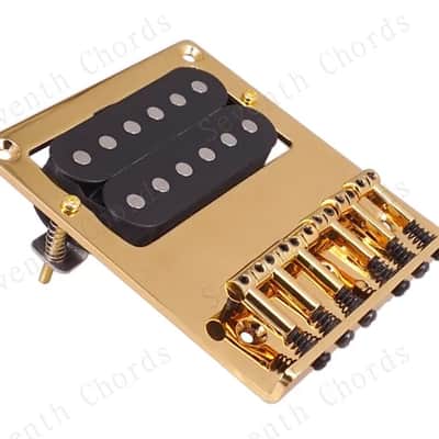 Gold Vintage Tele Style Guitar Bridge with Humbucker Pickup image 3