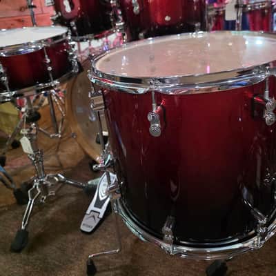 PDP Concept Maple 5-piece Shell Pack - Red To Black Sparkle Fade image 4