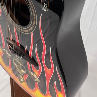 Dean Bret Michaels BM The Player Acoustic Guitar 2011 - Black Flames image 8