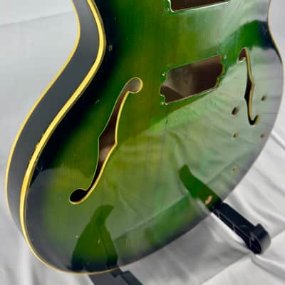 Aria Encore 335 Style Hollow Body 1970s Green Burst image 6
