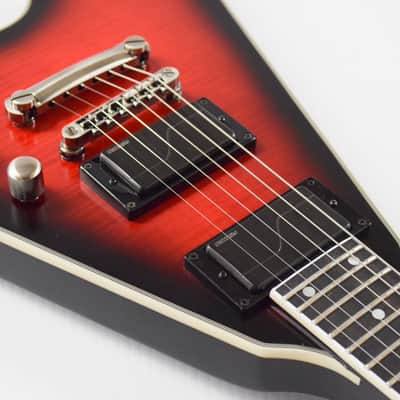 Epiphone Dave Mustaine Prophecy Flying V Figured Electric Guitar - Aged Dark Red Burst image 6