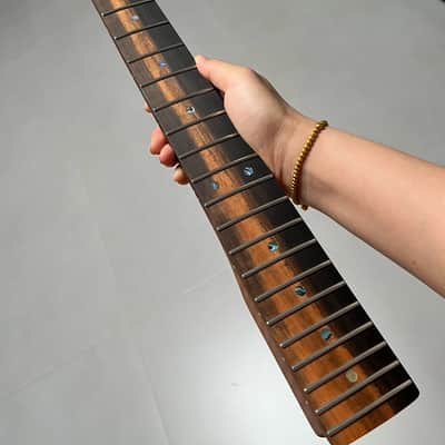 AAAAA Tele Ebony Fretboard Roasted flame Maple Electric Guitar Neck Radius 12inch Round stainless steel 22 frets hole 10mm Radius: 12 inches image 1