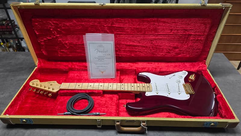 Fender Custom Shop Stratocaster 40th Anniversary Concert Limited Edition 1994 UK Exclusive ARTIST ONLY Eric Clapton Mark Knopfler Rory Gallagher George Harrison Keith Richards etc Ruby Red Ash Body Gold Hardware AAA Flame Neck USA American FSR Guitar image 1