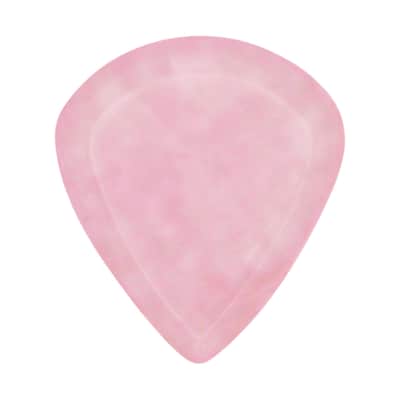 Rose Quartz Stone Guitar Or Bass Pick - 3.0 mm Ultra Heavy Gauge - Jazz Shape - Specialty Handmade Gemstone Exotic Plectrum - 3 Pack