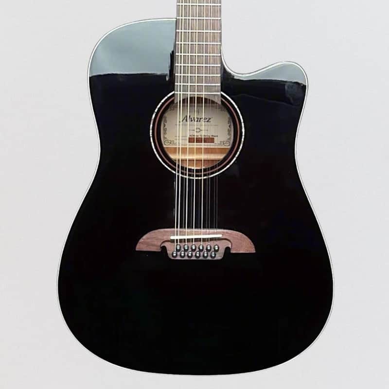 Alvarez AD60CE 12 String Dreadnought Acoustic Electric Guitar - Black image 1