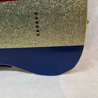 Fender Buck Owens Telecaster Guitar with Case 2002 - 2004 - MIJ Made In Japan - Red, Silver & Blue Sparkle image 17
