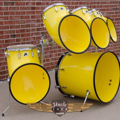 Vintage North Yellow 6 Piece Drum Set with Gibraltar Rack image 2