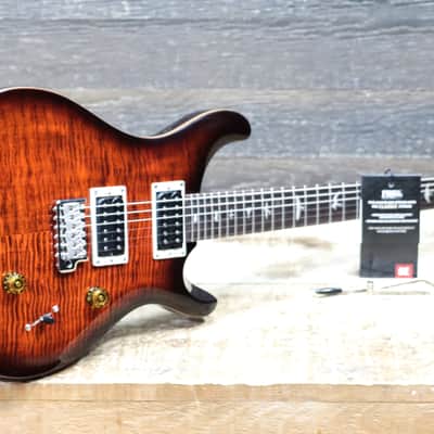 PRS SE Custom 24 Orange Tiger Smokeburst Flame Maple Top Electric Guitar w/Bag image 9