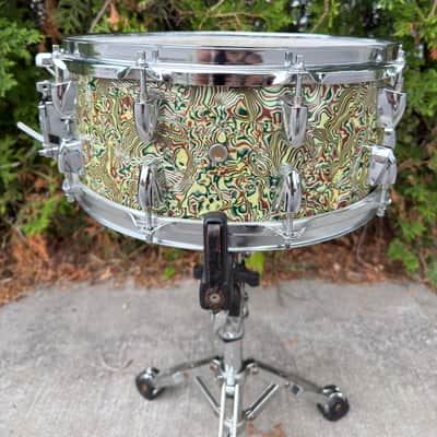 Yamaha 14x6 Maple Custom Definitive Snare Drum Japan Mint Candy Finish image 3