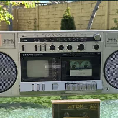 SILVER SVT 45L Rare Vintage Cassette Deck +TV Boombox Retro SHIN-SHIRASUNA Japan image 9