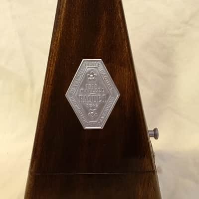Fully Restored Paquet Antique Maelzel Bell Metronome 1900s Walnut / Fruitwood, Has Silver Trim image 6