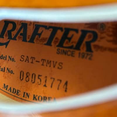 Crafter Crafter SA-TMVS Hybrid Acoustic-Electric 2008 - Vintage Sunburst Tiger Maple image 3