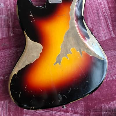 Rare Tinted Fender Custom Shop Jaco Pastorius Tribute Jazz Bass Relic 1999 - 2019 - 3-Color Sunburst image 7