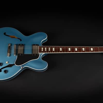 2017 Gibson Memphis Custom ES-335 Block - Pelham Blue | USA Limited Edition Semi-Hollow Burstbucker Humbucker Pickups | CoA OHSC image 3