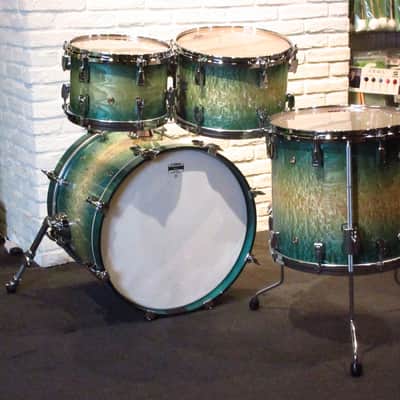 Yamaha PHX Phoenix Textures Turquoise Sunburst Kit 18" 10" 12" 14" Drum Set Made in Japan image 10