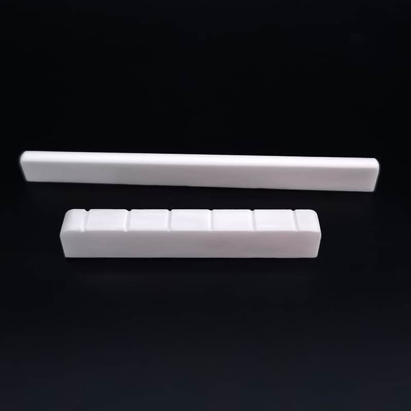 6 String Bone Classical Guitar Bridge Saddle And Nut White Bone Bridge Replacement image 1