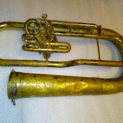 Buescher Elkhart Baritone/Tuba, USA, Lacquered Brass, missing MP stem image 14