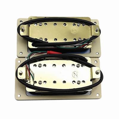 White Pearl Large Pole Guitar Humbucker Pickups Neck and Bridge Set image 2
