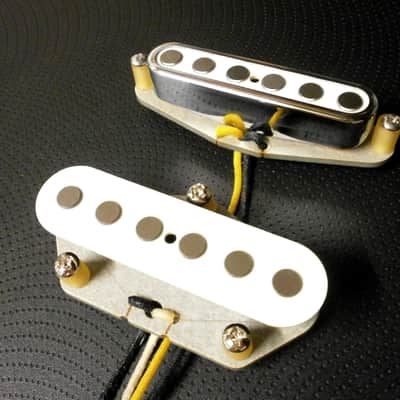 Q pickups Telecaster WHITE QUARTER POUND Pickups Set Custom Tele Bridge Neck .250" A5 Hand Wound image 10