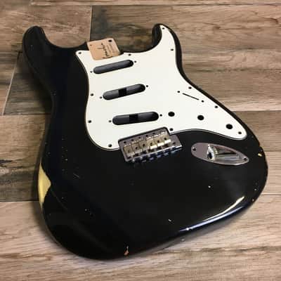 Made to Order - FRANCHIN Mercury guitar body Relic Aged Nitro Lacquer OVER METALLIC LEAF (Sunburst/ Black/ White/ Blue/ Green/ Yellow/ Red/ Pink/ Burgundy/ Purple/ Gold/ Silver/ Copper, etc.) Basswood Poplar Stratocaster-Strat-S-Style Made in Italy image 12