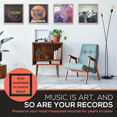 Lot of 3 x KAIU Vinyl Record Frames – Black, Solid Wood Album Frame image 10