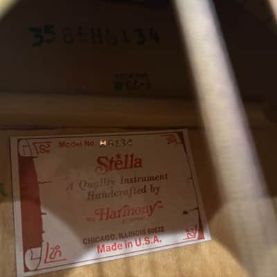 Harmony Stella Parlor Guitar H-6134 F-73 1973 image 5