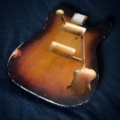 Deluxe Telecaster Aged Guitar Body - Three Tone Sunburst medium guitar relic guitar body by Jozo Reece Guitars image 9