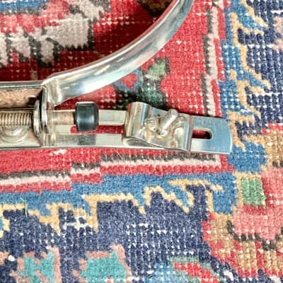 Vintage LUDWIG Marching Snare Leg Rest - 1960 - Nickel Over Brass - All Original - GOOD CONDITION image 3