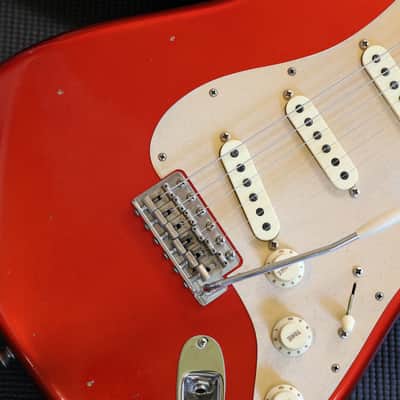 Minty! 2018 Fender Custom Shop Limited Edition Big Head Stratocaster Electric Guitar Aged Candy Apple Red + COA OHSC image 6