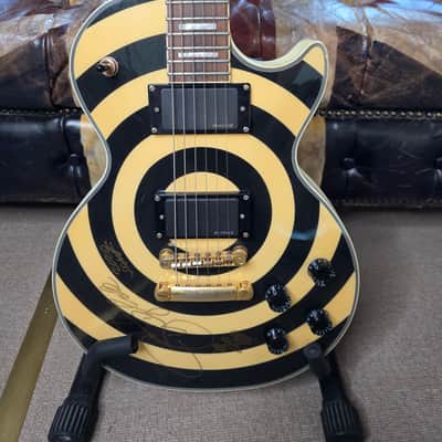 Zakk Wylde Les Paul Custom Bullseye Signed 50th Anniversary Black Sabbath Electric Guitar by Gibson Epiphone image 9