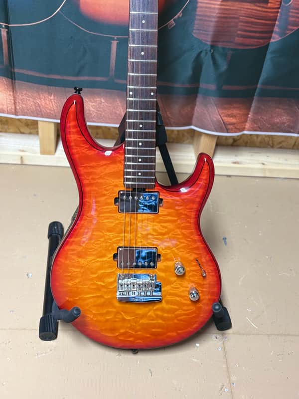 Ernie Ball Music Man Luke III 2022 - Cherry Burst Quilted image 1