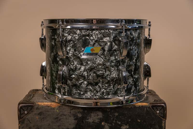 1971 Ludwig 9x13 Black Diamond Pearl Tom image 1