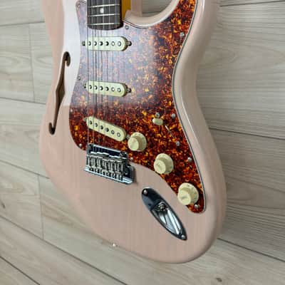 Fender Limited Edition American Professional II Stratocaster Thinline, Transparent Shell Pink image 5