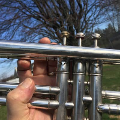 SUMMER DEAL MARTIN 1926 HANDCRAFT DANSANT NICE SILVER TRUMPET SERVICED COMP. NICE VALVES MARTIN CASE MPC & ADAPTOR image 25