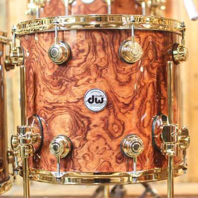 DW Collector's Waterfall Bubinga over Mahogany Spruce Drum Set - 22,10,12,14,16,14sn - SO#1255629 image 6