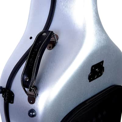 Crossrock 4/4 Full Size Cello Case Poly Carbon Composite Hardshell with Backpack & Wheel in Silver image 6